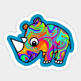 Colorful Rhino Sticker